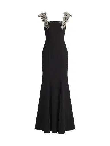 Mac Duggal Women's Embellished Strap Crepe Mermaid Gown | Thumbnail 1 Mac Duggal Women's Embellished Strap Crepe Mermaid Gown | Thumbnail 1
