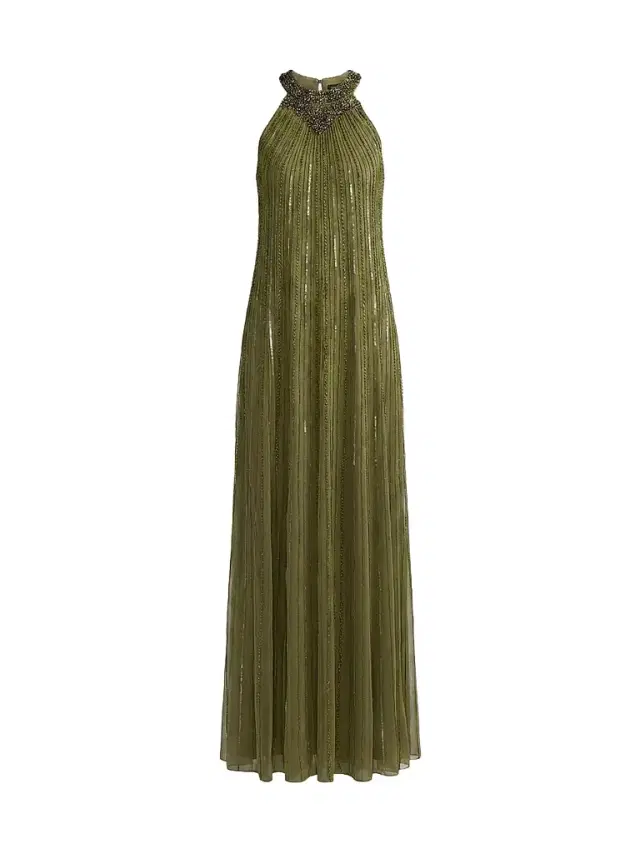 Mac Duggal Women's Sequined-Mesh Trapeze Gown