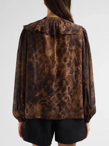 Ramy Brook Women's Star Snakeskin-Print Satin Blouse | Thumbnail 3