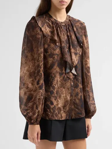 Ramy Brook Women's Star Snakeskin-Print Satin Blouse | Thumbnail 4