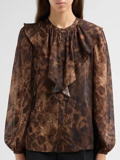 Ramy Brook Women's Star Snakeskin-Print Satin Blouse | Thumbnail 5