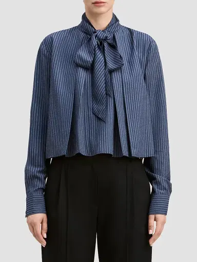 DEREK LAM 10 CROSBY Women's Aiden Striped Poplin Tieneck Blouse | Thumbnail 2 DEREK LAM 10 CROSBY Women's Aiden Striped Poplin Tieneck Blouse | Thumbnail 2
