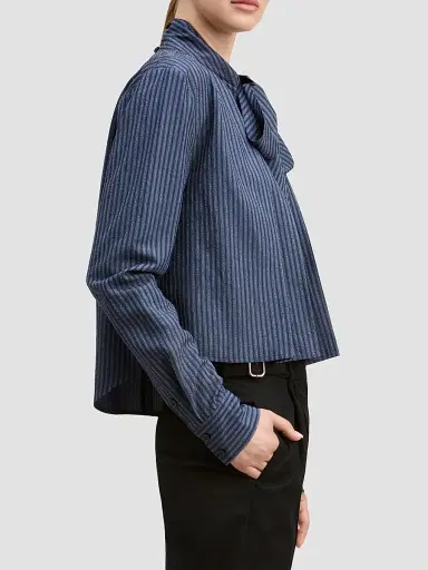 DEREK LAM 10 CROSBY Women's Aiden Striped Poplin Tieneck Blouse | Thumbnail 3 DEREK LAM 10 CROSBY Women's Aiden Striped Poplin Tieneck Blouse | Thumbnail 3