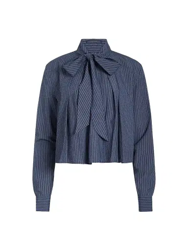 DEREK LAM 10 CROSBY Women's Aiden Striped Poplin Tieneck Blouse | Thumbnail 1 DEREK LAM 10 CROSBY Women's Aiden Striped Poplin Tieneck Blouse | Thumbnail 1