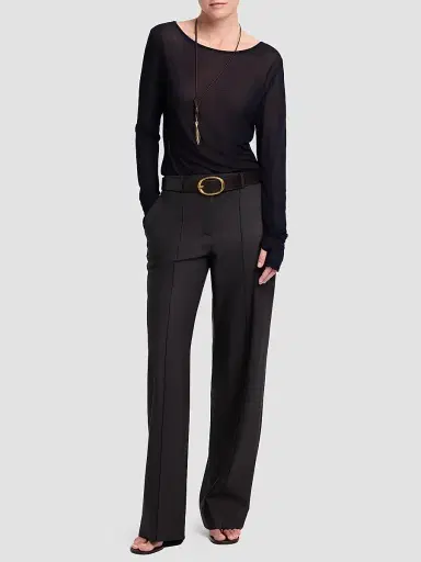 TWP Women's Semi-Sheer Jersey Crewneck Long-Sleeve Top | Thumbnail 2 TWP Women's Semi-Sheer Jersey Crewneck Long-Sleeve Top | Thumbnail 2