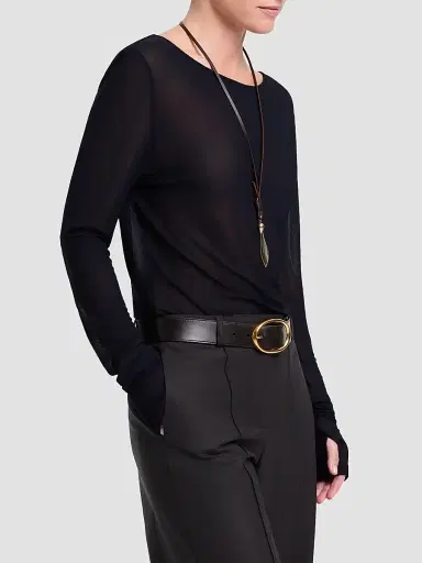 TWP Women's Semi-Sheer Jersey Crewneck Long-Sleeve Top | Thumbnail 7 TWP Women's Semi-Sheer Jersey Crewneck Long-Sleeve Top | Thumbnail 7