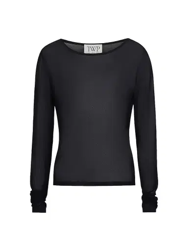 TWP Women's Semi-Sheer Jersey Crewneck Long-Sleeve Top | Thumbnail 1 TWP Women's Semi-Sheer Jersey Crewneck Long-Sleeve Top | Thumbnail 1