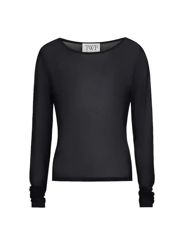 TWP Women's Semi-Sheer Jersey Crewneck Long-Sleeve Top
