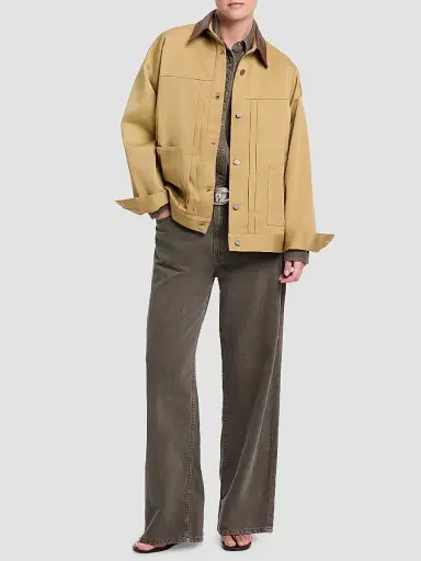 TWP Women's Barn Contrast-Collar Cotton Jacket | Thumbnail 2