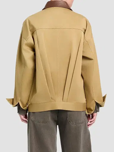 TWP Women's Barn Contrast-Collar Cotton Jacket | Thumbnail 3