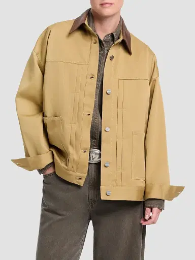 TWP Women's Barn Contrast-Collar Cotton Jacket | Thumbnail 4