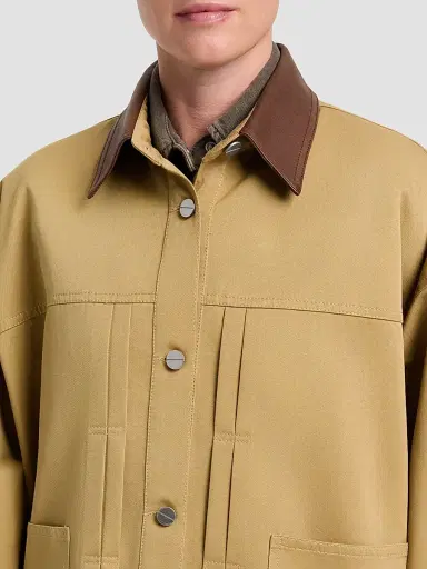 TWP Women's Barn Contrast-Collar Cotton Jacket | Thumbnail 5