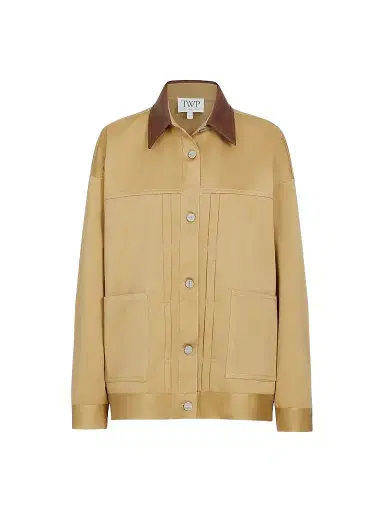 TWP Women's Barn Contrast-Collar Cotton Jacket | Thumbnail 1