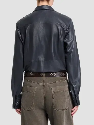 TWP Women's Cowboy Update Leather Shirt | Thumbnail 3 TWP Women's Cowboy Update Leather Shirt | Thumbnail 3