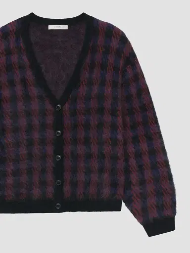 Frame Women's Brushed Houndstooth Wool-Cashmere Cardigan | Thumbnail 6