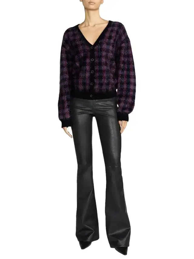 Frame Women's Brushed Houndstooth Wool-Cashmere Cardigan