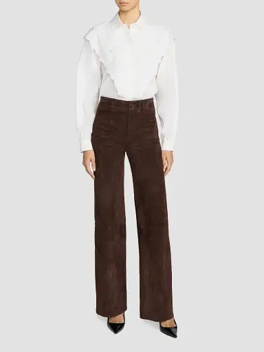 Frame Women's Suede Slim Wide-Leg Pants | Thumbnail 2