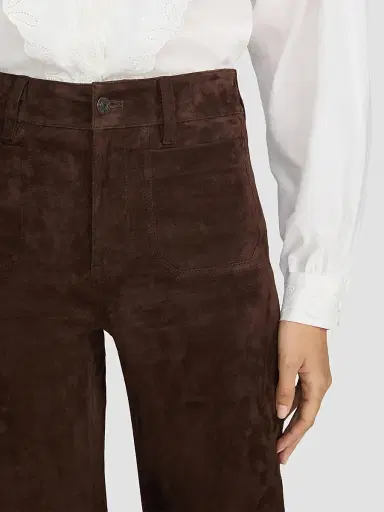 Frame Women's Suede Slim Wide-Leg Pants | Thumbnail 5