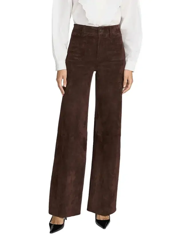 Frame Women's Suede Slim Wide-Leg Pants