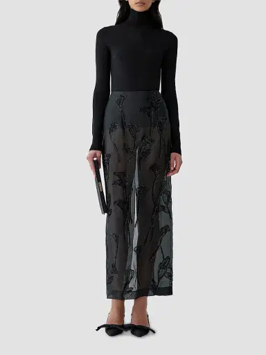 Carolina Herrera Women's Embellished Floral Silk Chiffon Pencil Skirt | Thumbnail 2