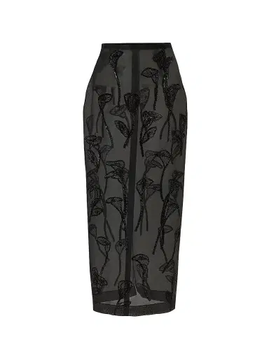 Carolina Herrera Women's Embellished Floral Silk Chiffon Pencil Skirt | Thumbnail 1