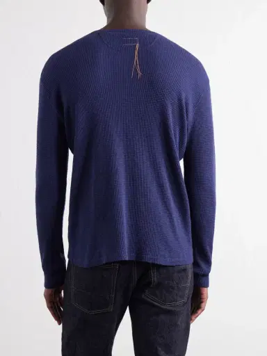 Fortela Amish Waffle-Knit Cotton-Jersey Henley T-Shirt - Men | Thumbnail 4