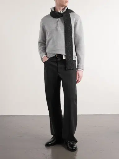 Inis Meáin Wool and Linen-Blend Half-Zip Sweater - Men | Thumbnail 2