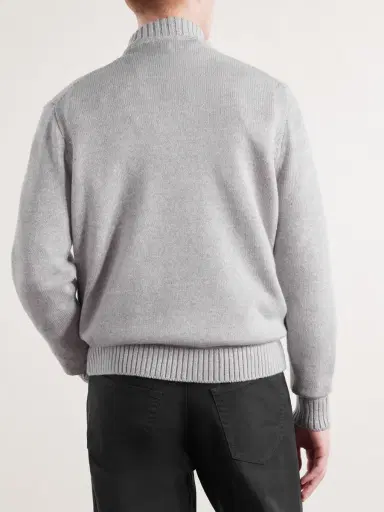 Inis Meáin Wool and Linen-Blend Half-Zip Sweater - Men | Thumbnail 4