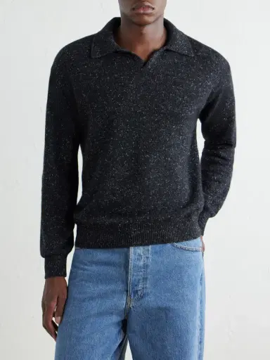 Auralee Cashmere Polo Sweater - Men | Thumbnail 3