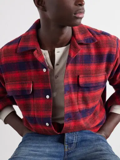 Fortela Baker Camp-Collar Checked Cotton Shirt - Men | Thumbnail 5