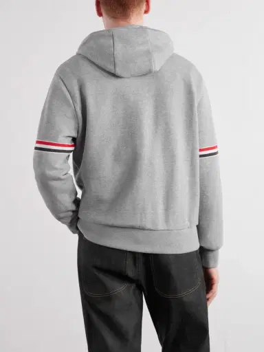 Thom Browne Cotton-Piqué Zip-Up Hoodie - Men | Thumbnail 4 Thom Browne Cotton-Piqué Zip-Up Hoodie - Men | Thumbnail 4