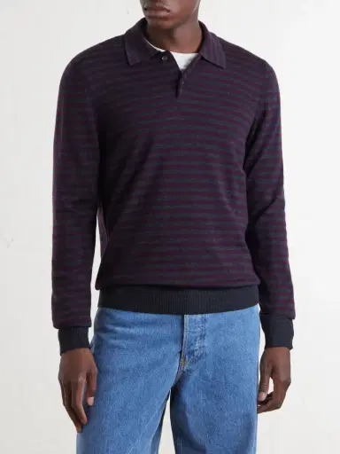 MR P. Striped Merino Wool Polo Shirt - Men | Thumbnail 3 MR P. Striped Merino Wool Polo Shirt - Men | Thumbnail 3