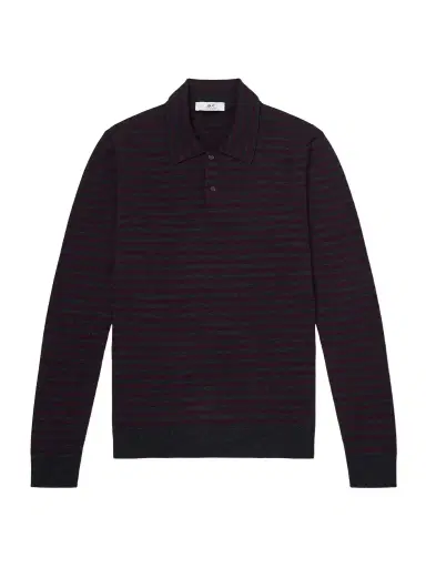MR P. Striped Merino Wool Polo Shirt - Men | Thumbnail 1 MR P. Striped Merino Wool Polo Shirt - Men | Thumbnail 1
