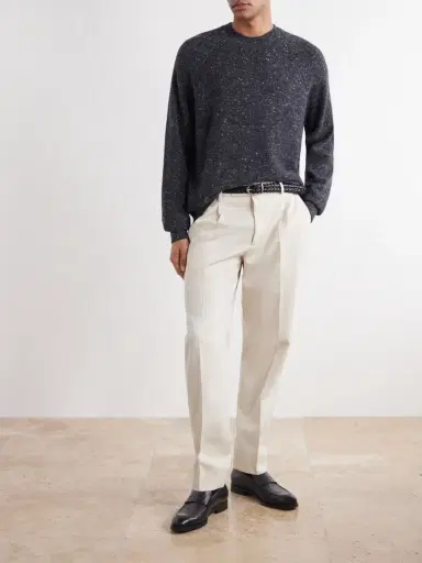 Zegna Straight-Leg Cotton and Wool-Blend Twill Trousers - Men | Thumbnail 2 Zegna Straight-Leg Cotton and Wool-Blend Twill Trousers - Men | Thumbnail 2