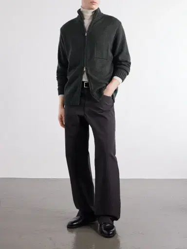 Inis Meáin Wool and Linen-Blend Zip-Up Cardigan - Men | Thumbnail 2