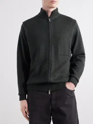 Inis Meáin Wool and Linen-Blend Zip-Up Cardigan - Men | Thumbnail 3