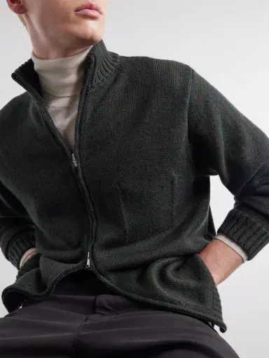 Inis Meáin Wool and Linen-Blend Zip-Up Cardigan - Men | Thumbnail 5