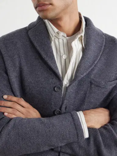 Inis Meáin Merino Wool and Linen-Blend Cardigan - Men | Thumbnail 5
