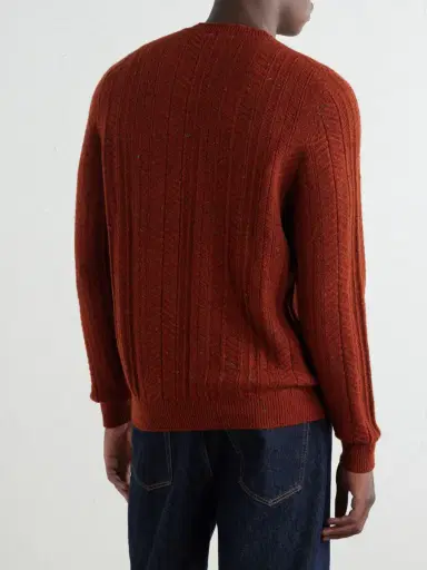 Inis Meáin Herringbone Merino Wool and Cashmere-Blend Sweater - Men | Thumbnail 4