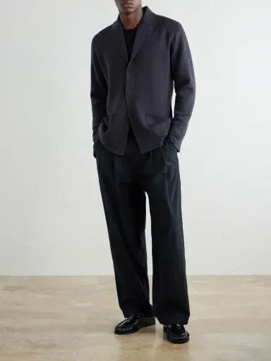 Inis Meáin Herringbone Merino Wool Cardigan - Men | Thumbnail 2