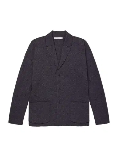 Inis Meáin Herringbone Merino Wool Cardigan - Men | Thumbnail 1