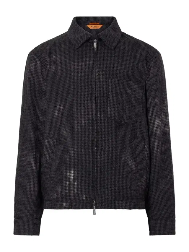 Barena Garment-Dyed Houndstooth Wool Blouson Jacket - Men