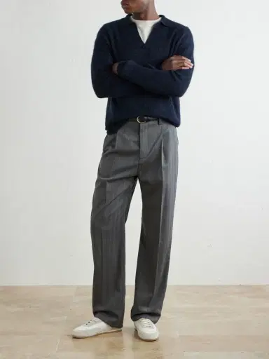 Auralee Alpaca-Blend Polo Sweater - Men | Thumbnail 2