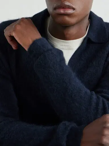 Auralee Alpaca-Blend Polo Sweater - Men | Thumbnail 5
