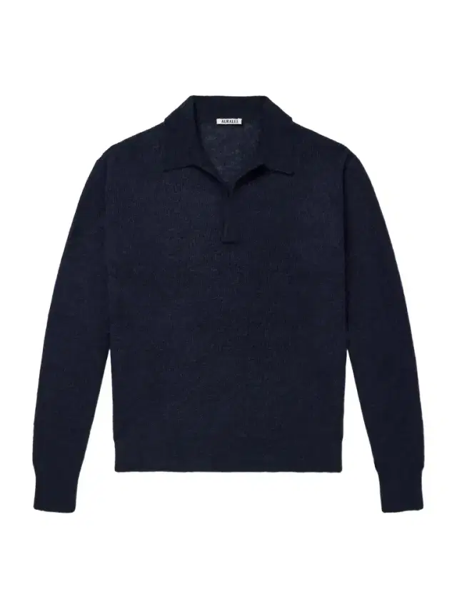 Auralee Alpaca-Blend Polo Sweater - Men