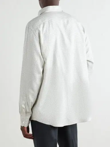 Zegna Checked Silk-Twill Shirt - Men | Thumbnail 4