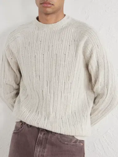 Inis Meáin Stranded Sailor Merino Wool and Cashmere-Blend Sweater - Men | Thumbnail 5