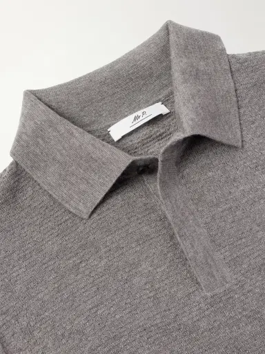 MR P. Cashmere and Silk-Blend Polo Sweater - Men | Thumbnail 6