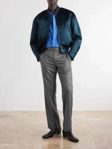 Tom Ford Straight-Leg Pinstripe Wool-Flannel Trousers - Men | Thumbnail 2 Tom Ford Straight-Leg Pinstripe Wool-Flannel Trousers - Men | Thumbnail 2