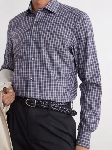 Zegna Centoquaranta Checked Cotton-Twill Shirt - Men | Thumbnail 5